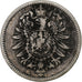 DUITSLAND - KEIZERRIJK, Wilhelm I, Mark, 1875, Berlin, Zilver, FR+, KM:7