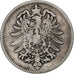 Moeda, ALEMANHA - IMPÉRIO, Wilhelm I, Mark, 1875, Karlsruhe, VF(20-25), Prata