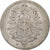 ALEMANIA - IMPERIO, Wilhelm I, Mark, 1874, Stuttgart, Plata, BC+, KM:7