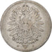 GERMANY - EMPIRE, Wilhelm I, Mark, 1874, Stuttgart, Silber, S, KM:7