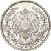 ALEMANHA - IMPÉRIO, 1/2 Mark, 1916, Karlsruhe, Prata, MS(60-62), KM:17