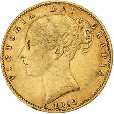 Gran Bretaña, Victoria, Sovereign, 1859, Oro, MBC, KM:736.1