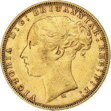 Wielka Brytania, Victoria, Sovereign, 1874, Melbourne, Złoto, EF(40-45), KM:752