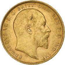 Gran Bretaña, Edward VII, Sovereign, 1905, Oro, EBC, KM:805