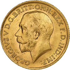 Grã-Bretanha, George V, Sovereign, 1915, Dourado, AU(50-53), KM:820