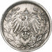 ALEMANHA - IMPÉRIO, 1/2 Mark, 1918, Stuttgart, Prata, EF(40-45), KM:17