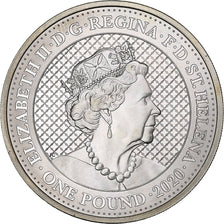 Sainte-Hélène, Cash India Wildife. The Peacock, 1 Pound oz, 2020, 1 Oz