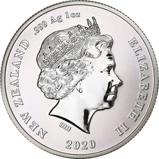 New Zealand, 1 Dollar, 1 Oz, Pingouin à crêté de Chatham, 2020, 1 Oz, Silver