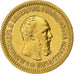 Rusia, Alexander III, 5 Roubles, 1889, Saint Petersburg, Oro, MBC+, KM:42