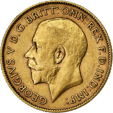 Wielka Brytania, George V, 1/2 Sovereign, 1915, Złoto, EF(40-45), KM:819