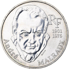 France, André Malraux, 100 Francs, 1997, Paris, MS(63), Silver, KM:1188