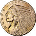 Verenigde Staten, 5 Dollars, Indian Head, 1909, Denver, Goud, ZF+, KM:129