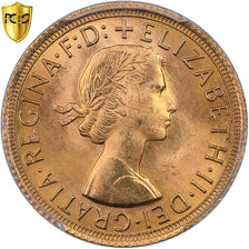 Gran Bretagna, Elizabeth II, Sovereign, 1965, Oro, PCGS, MS65, KM:908