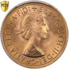 Gran Bretagna, Elizabeth II, Sovereign, 1965, Oro, PCGS, MS65, KM:908