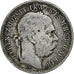 Hungría, Franz Joseph I, Korona, 1893, Kormoczbanya, Plata, BC+, KM:484