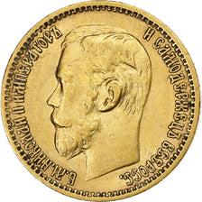 Russie, Nicholas II, 5 Roubles, 1898, St. Petersburg, Or, TTB+, KM:62