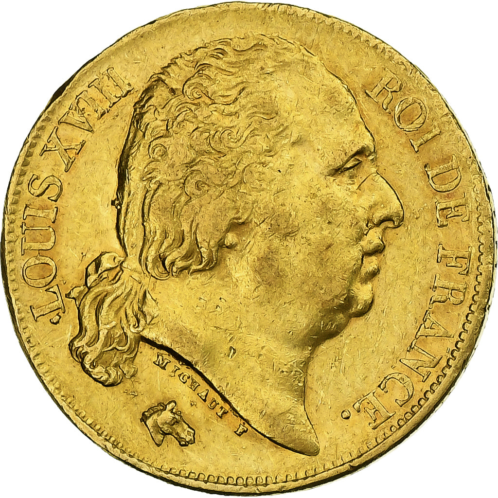 France Louis XVIII 20 Francs 1817 Bayonne Gold AU(50-53) Le Franc:F.519 ...