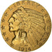 Verenigde Staten, $5, Half Eagle, Indian Head, 1914, Philadelphia, Goud, ZF+