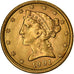 Verenigde Staten, $5, Half Eagle, Coronet Head, 1901, Philadelphia, Goud, UNC-