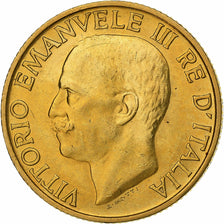 Włochy, Vittorio Emanuele III, 20 Lire, 1923, Rome, Złoto, MS(60-62), KM:64