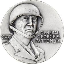 États-Unis, Médaille, Patton, Invasion of Sicily, 1968, Argent, Edwart Grove