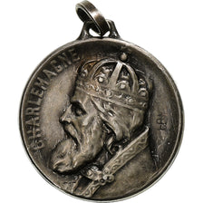 Francja, medal, Charlemagne, Brąz posrebrzany, AU(55-58)