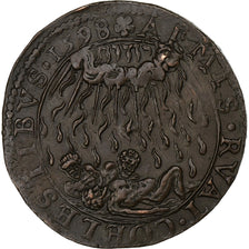 Pays-Bas autrichiens, Jeton, Cruautés de l'armée de Mendosa, 1598, Cuivre, TTB
