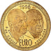 Francia, medalla, 10 Euro Essai, De Gaulle-Adenauer, 1998, Copper Gilt, Jimenez