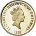 Guernsey, Elizabeth II, Pound, 1997, British Royal Mint, 50 ans du mariage de