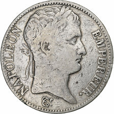 Moneta, Francia, Napoléon I, 5 Francs, 1809, Rouen, MB, Argento, KM:694.2