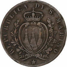 San Marino, 5 Centesimi, 1894, Rome, Copper, VF(30-35), KM:1