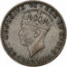 AFRICA ORIENTALE, George VI, 50 Cents, 1943, Argento, BB, KM:27