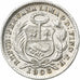 Peru, 1/2 Dinero, 1906, Lima, Silver, AU(55-58), KM:206.2