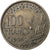 França, 100 Francs, Cochet, 1958, Coruja, Cobre-níquel, EF(40-45)