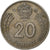 Węgry, 20 Forint, 1985, Miedź-Nikiel, VF(30-35), KM:630