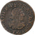 Francia, Louis XIII, Double Tournois, 1637, Troyes au Chappes, Rare, Cobre, BC+