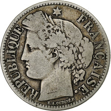 France, 2 Francs, Cérès, 1870, Paris, Silver, VF(20-25), Gadoury:530, KM:817.1