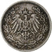 GERMANY - EMPIRE, 1/2 Mark, 1906, Stuttgart, Silver, EF(40-45), KM:17