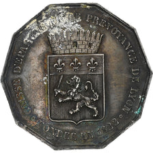 Francja, Token, Caisse d'Epargne et de Prévoyance de Lyon, 1822, Srebro, Barre