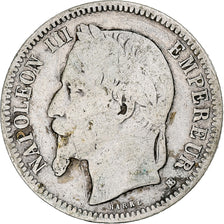 France, Napoleon III, Franc, 1868, Strasbourg, Petit BB, B+, Argent
