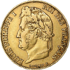 France, 20 Francs, Louis-Philippe, 1844, Lille, Gold, EF(40-45), KM:750.5