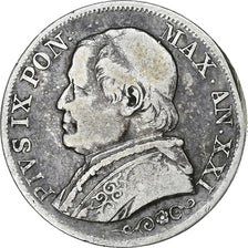 Italien Staaten, PAPAL STATES, Pius IX, Lira, 1867, Rome, Silber, S, KM:1378