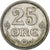 Danemark, Christian X, 25 Öre, 1916, Copenhagen, Argent, TB+, KM:815.1