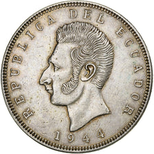 Ecuador, 5 Sucres, Cinco, 1944, Mexico City, Argento, BB+, KM:79