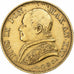 DEPARTAMENTY WŁOSKIE, PAPAL STATES, Pius IX, 20 Lire, 1866, Rome, Złoto