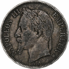 France, Napoleon III, 5 Francs, 1869, Strasbourg, Silver, VF(30-35)