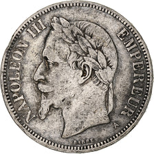 France, Napoléon III, 5 Francs, 1870, Paris, Argent, TB, Gadoury:739, KM:799.1