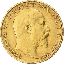 Gran Bretagna, Edward VII, 1/2 Sovereign, 1905, Oro, BB+, KM:804