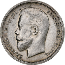 Russia, Nicholas II, 50 Kopeks, 1913, Saint Petersburg, Srebro, AU(50-53)