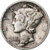 USA, Dime, Mercury Dime, 1942, Philadelphia, Srebro, VF(20-25), KM:140